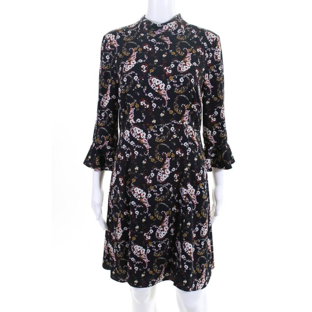 Slate & Willow Womens Floral Print Pollock A Line Dress Blue Size 10 11042737
